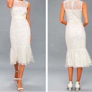 Lulu's Jeanette white sequin midi dress
